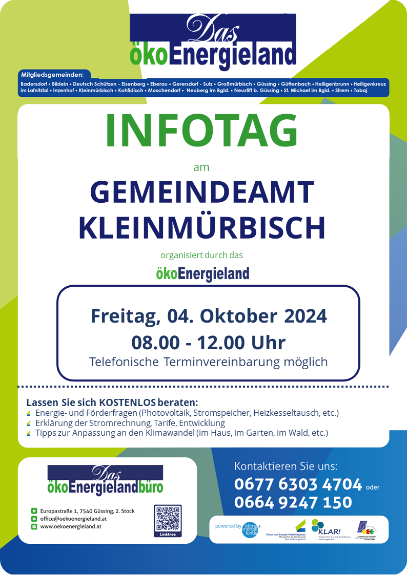 Mehr über den Artikel erfahren INFOTAG – kostenlose Beratung zu diversen Energie- und Förderfragen am 4. Oktober 2024